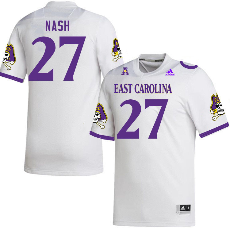 Men #27 Dontavius Nash ECU Pirates 2023 College Football Jerseys Stitched-White